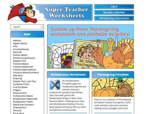 com/, Some free, printable worksheets for just about every subject; no longer a completely . . Superteacher worksheets